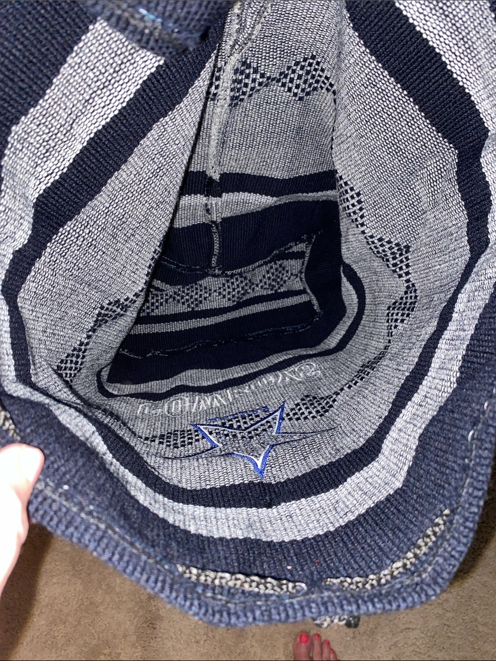 NFL Dallas Cowboys Navy and Gray Knit Tote - Picture 2 of 3